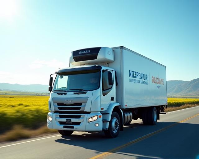 Temperature-controlled transport refrigerated trucks fresh produce California